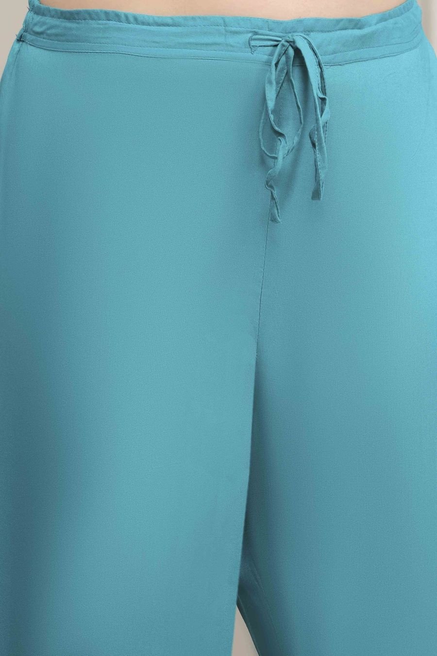 Turquoise Zari Embroidered Suit Set — view 3