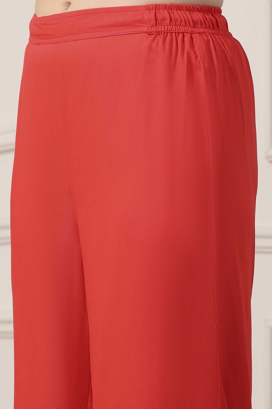 Coral Floral Lace Kurta Set — view 3