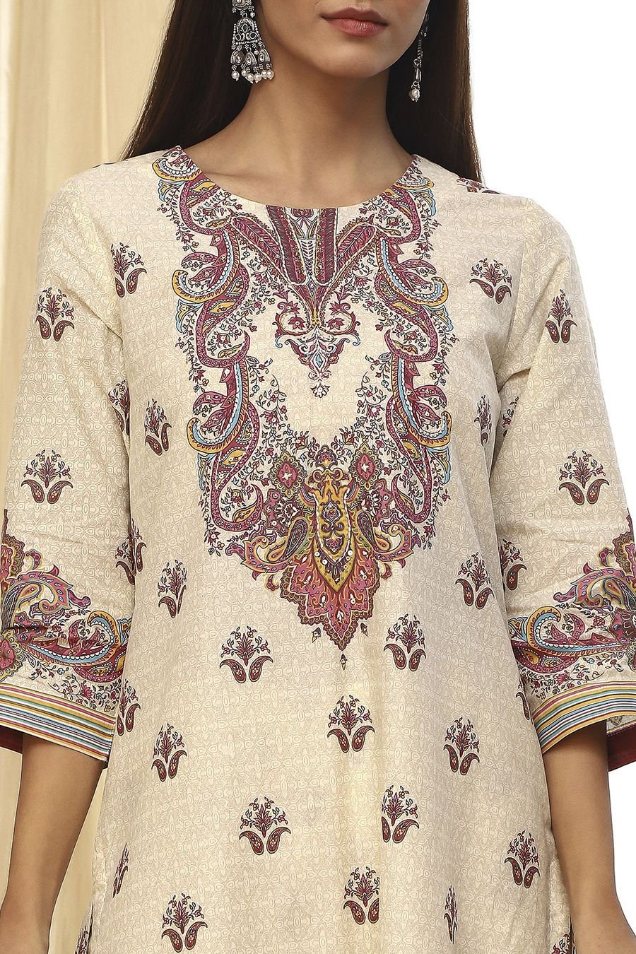 Ivory Paisley Print Suit Set — view 2